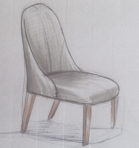 Esboço cadeira - Mobiliário Hotelaria e Residências sénior
